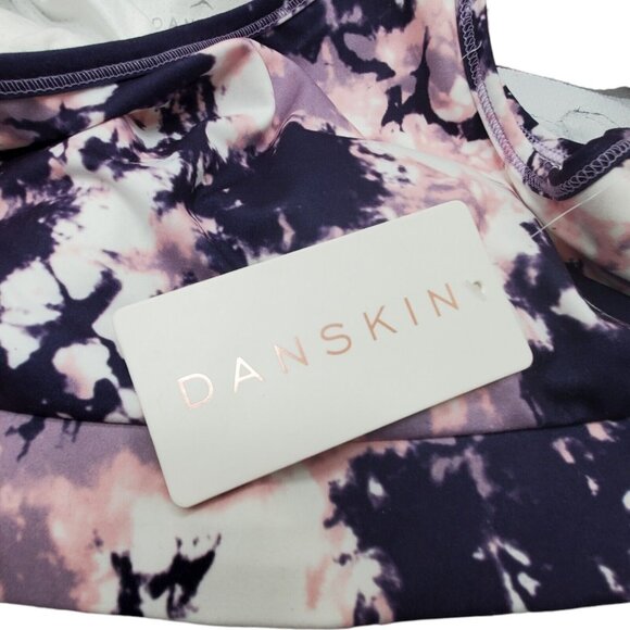 Danskin Crackle Sprts Bra Dusted Lilac Sz L Purple Pink 4 Way Stretch Longline - Picture 4 of 9
